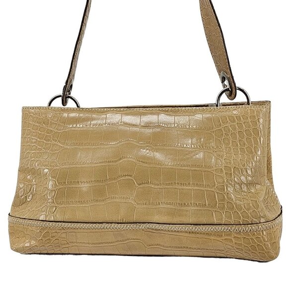 TOMMY HILFIGER Y2K Retro Tan Faux Croco Embossed Shoulder Bag - Picture 1 of 15